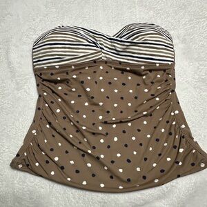 Tommy Bahama Brown Polka Dot  Tankini Halter Top Swimsuit Women's Size‎ S